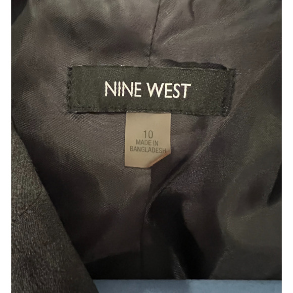 Nine West Womens Suit Jacket Size 10 Gray Button Front Single Vent Lined Classic - Picture 2 of 9